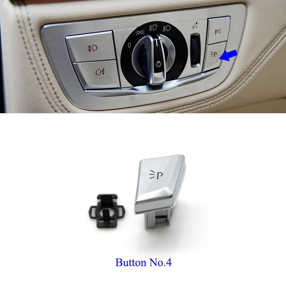 G11 G12 Car Headlight Switch Rotary Knob Light Control Cover Panel Front Rear Foglight Button For BMW 7 Series 2016-2022