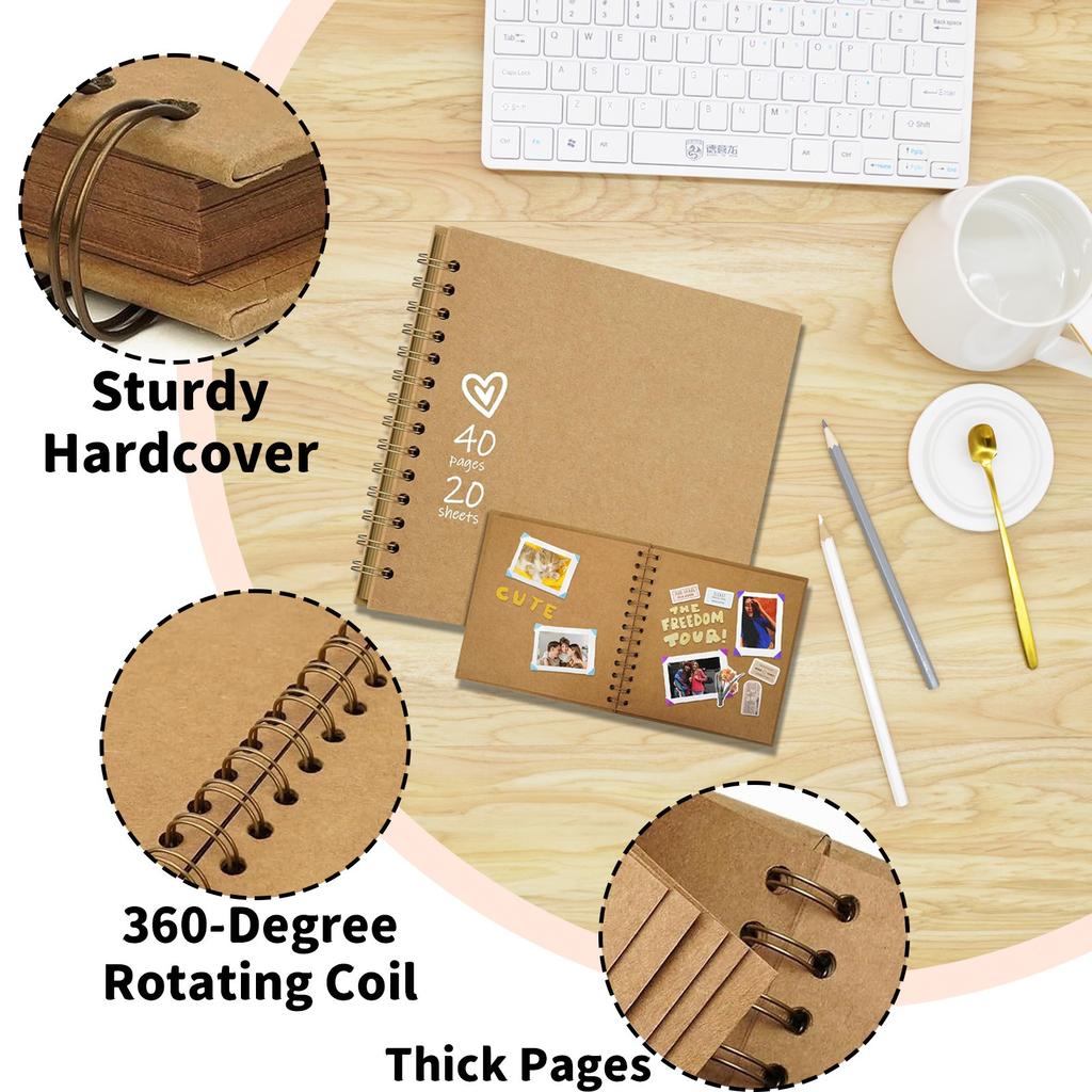 DIY Handmade Creative Photo Album Kraft Paper Scrapbook Wedding Decoration Commemorative Album Card Book