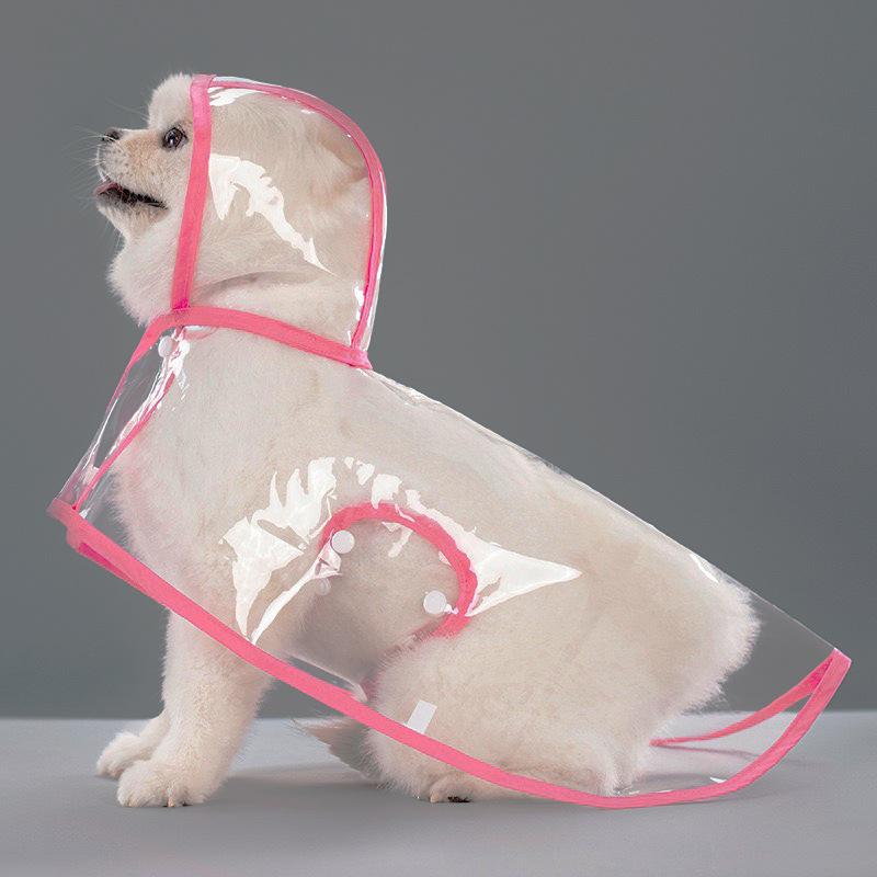 Transparent Waterproof Pet Raincoat Transparent Dog Raincoat Waterproof And Windproof Pet Clothing Large Dog Pet Dog Dog Costume