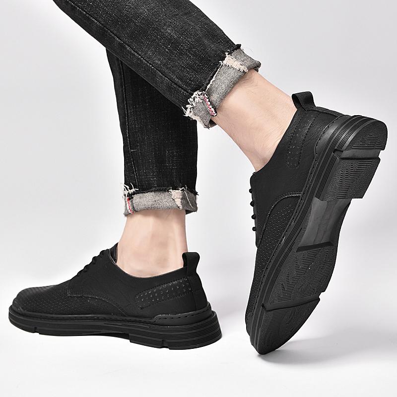 Fashion Classic Hollow Out Casual Shoes for Man Fashion Mens Oxford Shoes Genuine Leather Male Flats British Style Outdoor Safety Shoes