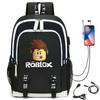 Roblox Виртуальный мир Рюкзак с USB-зарядкой Сумка для ноутбука Школьный рюкзак для детей Мальчиков Девочек