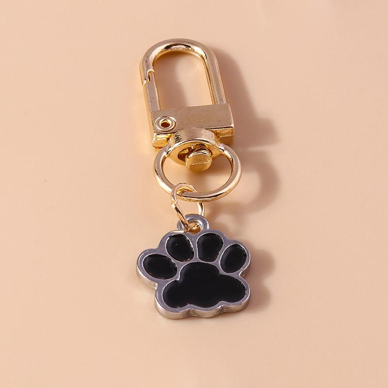 Cute Enamel Puppy Dog Cat Paw Keychain Footprint Keyring Pendants for Car Key Holder Handbag Decor DIY Pet  Jewelry  Gifts