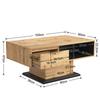 Wood Grain Coffee Table with Handleless Drawer, Storage Compartment and Rear Compartment, Double-Sided Storage, Office/Living Room Sofa Table