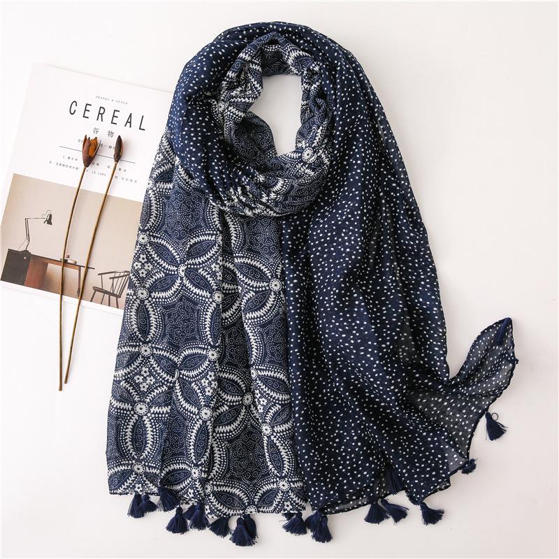 New Fashion Summer Women Scarf Bohemia Flower Beach Hijab Shawls and Wraps Female Foulard Echarpe Designer Pashmina Bandana