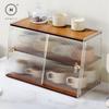 Homlly Dustproof Kitchen Storage Tabletop Cupboard Rack with Acrylic Door