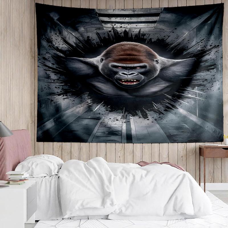 1PC Giant Ape Rampages City Tapestry Accessories Playroom Tapestry, for Bedroom,Livingroom, dormitory Room Wall Decor Fan Birthday Gifts