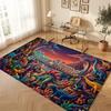 Dinosaur Theme Soft Crystal Velvet Rug Custom Name & Text Print Non Slip Floor Rug for Bedroom Living Room