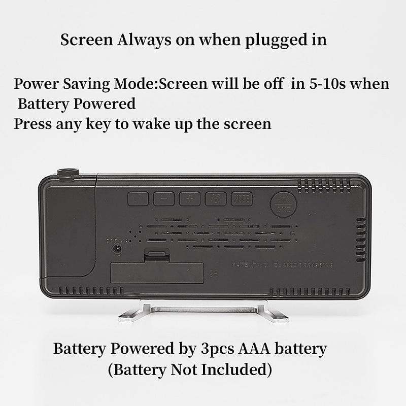 Вращение на 180° Цифровая проекция Будильник ТЕМПЕРАТУРА Влажность Дата Ночной режим Повтор Настольные часы 12/24 ч ℃/℉ Питание от USB Светодиодные часы