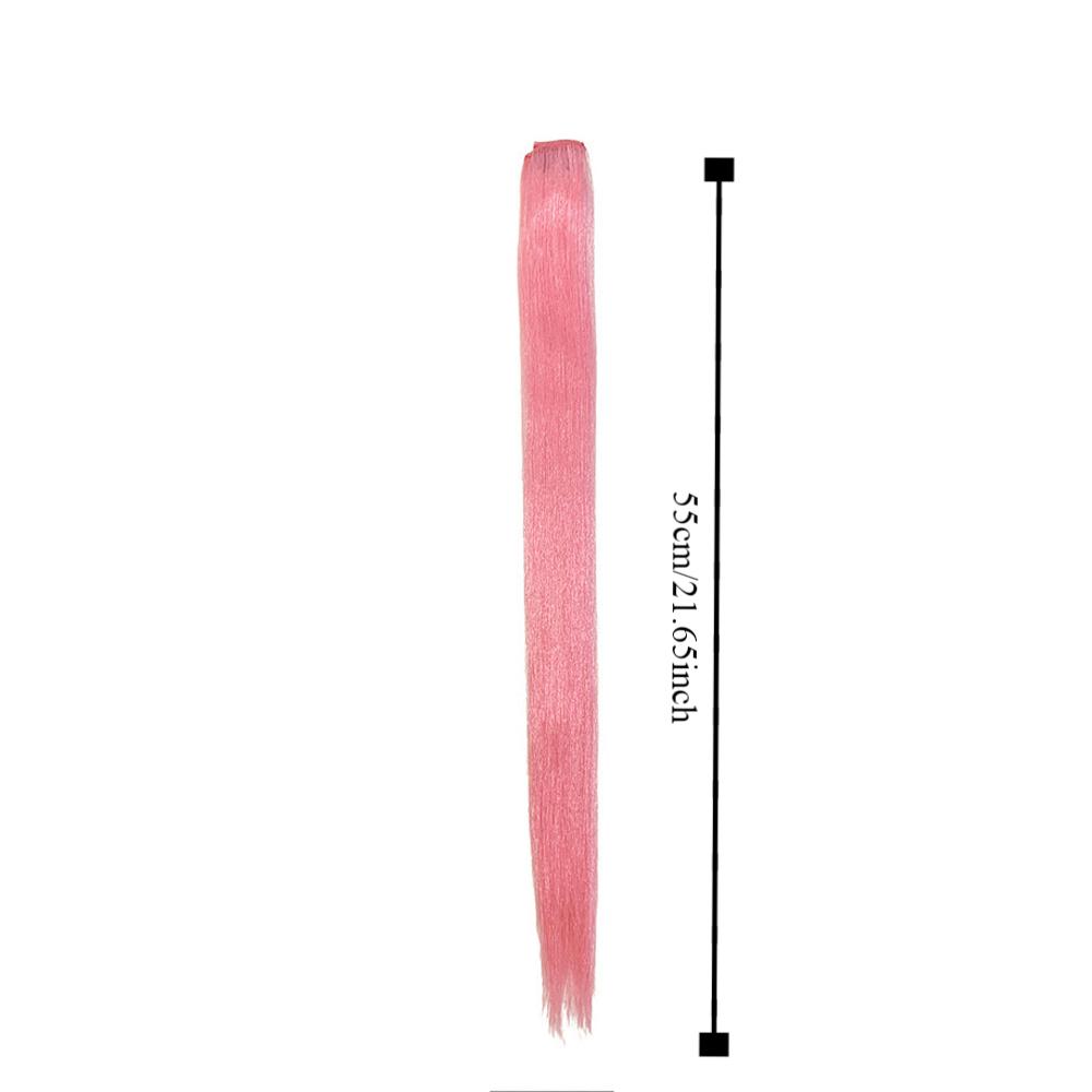 Hair Clips Luminous Hair Extensions Neon Fake Hair Colored Synthetic Hair Party