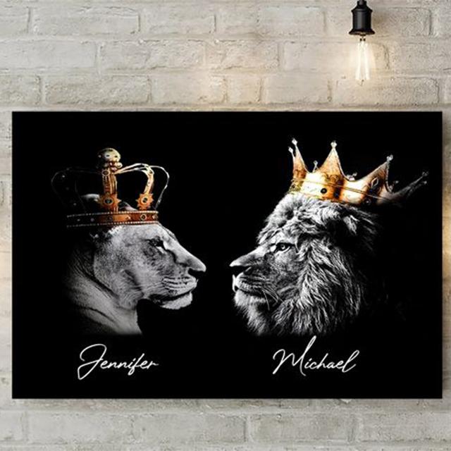 Семья льва, Корона, принт, холст, картина, галерея, Настенный декор, постеры, абстрактные животные с автографом, черно-белые фотографии, подарок
