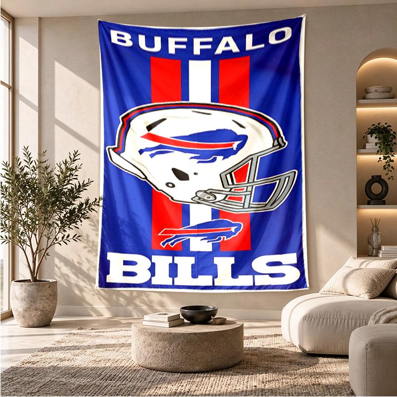 Buffalo Bills Beach Towel Pattern Wall Hanging Tapestry Personalized Printed Fabric Wall Decor