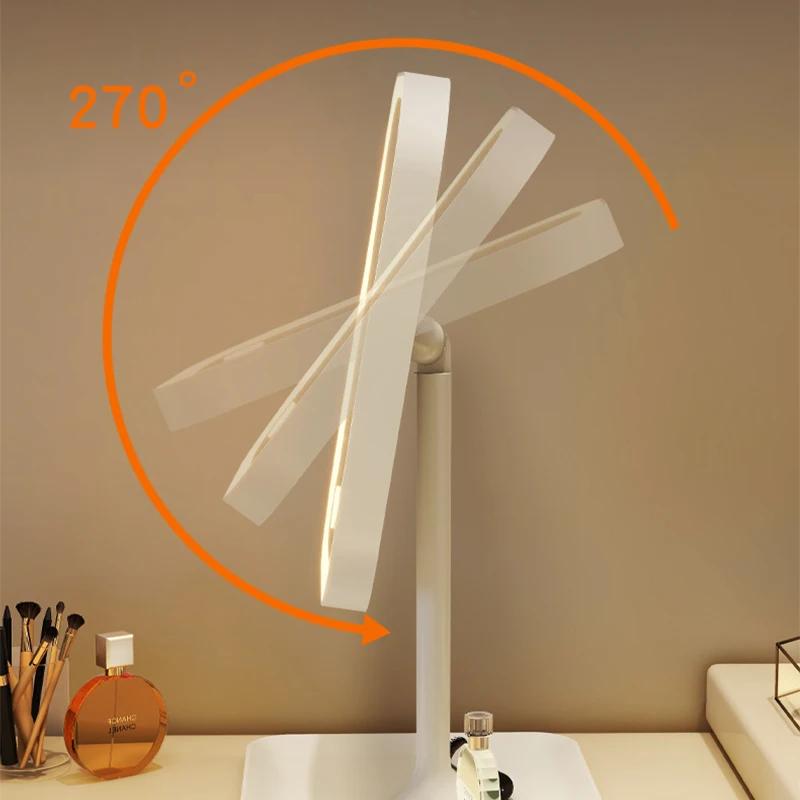 Desktop Vanity Mirror 3 Color Dimmable Light LED Makeup Mirror Light Touching Mirror Women Bedroom Dressing Mirror