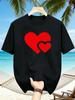 1pc Men'S Graphic T-Shirt Heart Print Short Sleeve Crew Neck