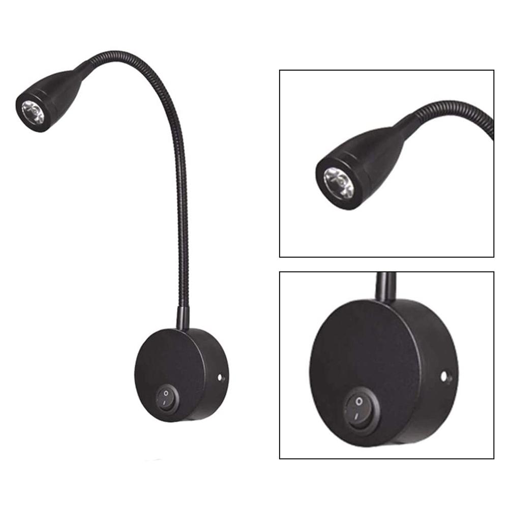 Eye Protection Wall Lamp 360 Degree Rotation LED Gooseneck Tube Spotlight Sconces Study Reading Wall Mounted Switch Lamp