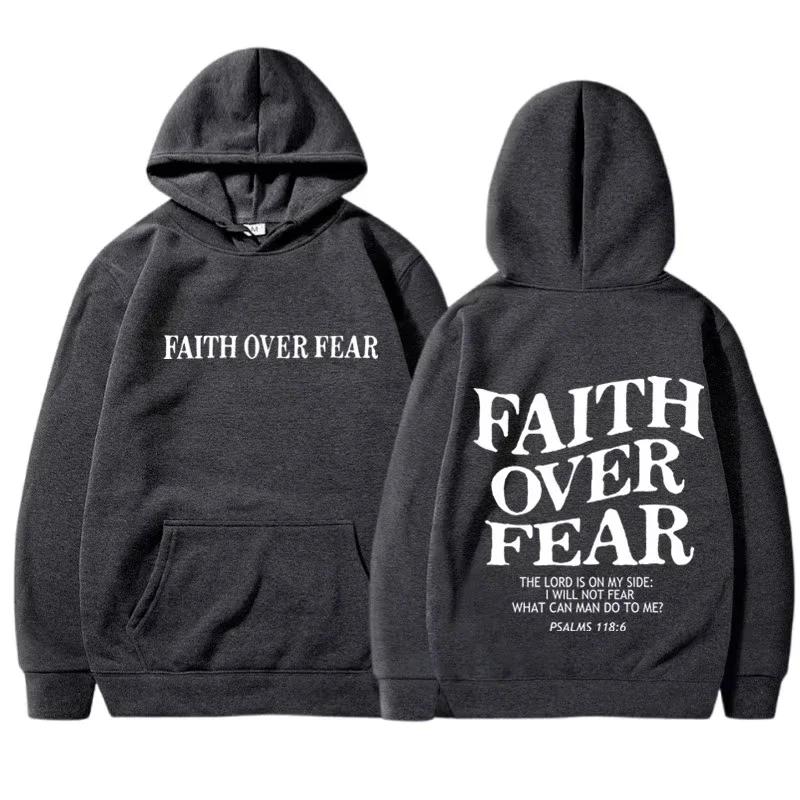 Толстовки с принтом FAITH OVER FEAR для мужчин и женщин, повседневные толстовки с капюшоном с длинным рукавом, хип-хоп, толстовка Harajuku, мужские топы и толстовки Y2k