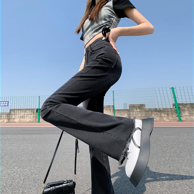 Женские осенние ретро-ностальгические джинсы Burrs Stretch Slim, женские осенние расклешенные брюки для женщин