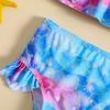 Girls' Fish Scale Print Bikini Swimsuit