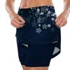 Женские эластичные брюки для йоги, спортивные шорты с принтом, легкая юбка с высокой талией и карманами