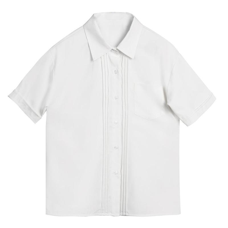 Японская школьная форма JK: Комплект: белая футболка с коротким рукавом и коричневая клетчатая плиссированная юбка