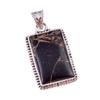Natural Black Copper Turquoise 925 Solid Sterling Silver Gift Pendant 1.50" I3u17