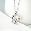 New Fashion Cute Micro-inlaid Moon Cat Pendant Necklace Female Valentine's Day Gift Jewelry