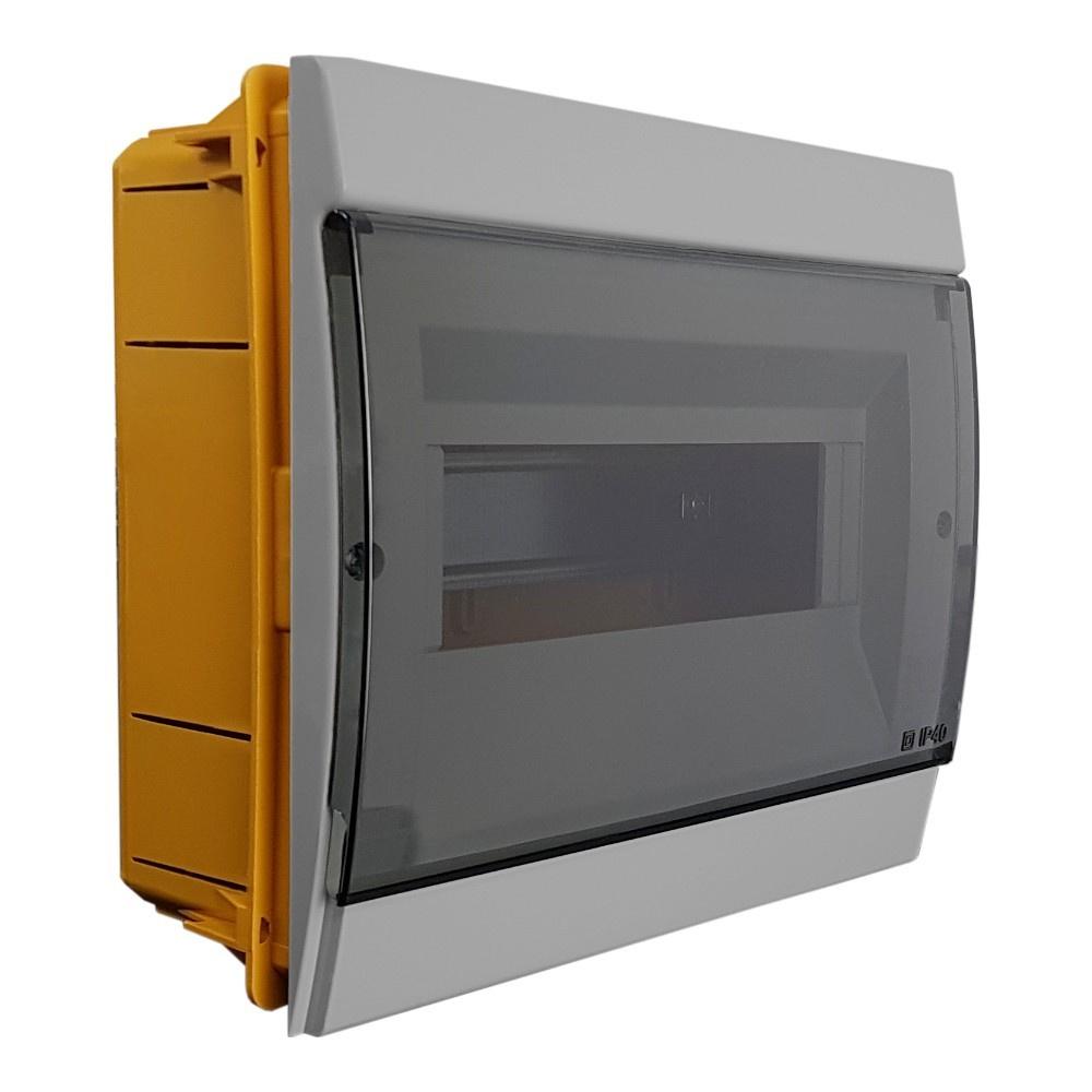 Flush-mounted 8-Module Ip40 Distribution Board Gray Fuse Box