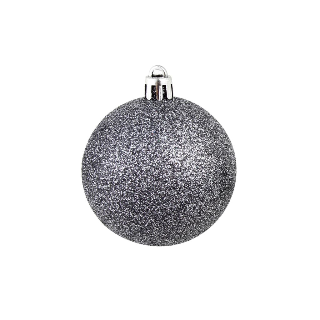 100 Piece Christmas Ornament Set 3 4 6 cm White Grey
