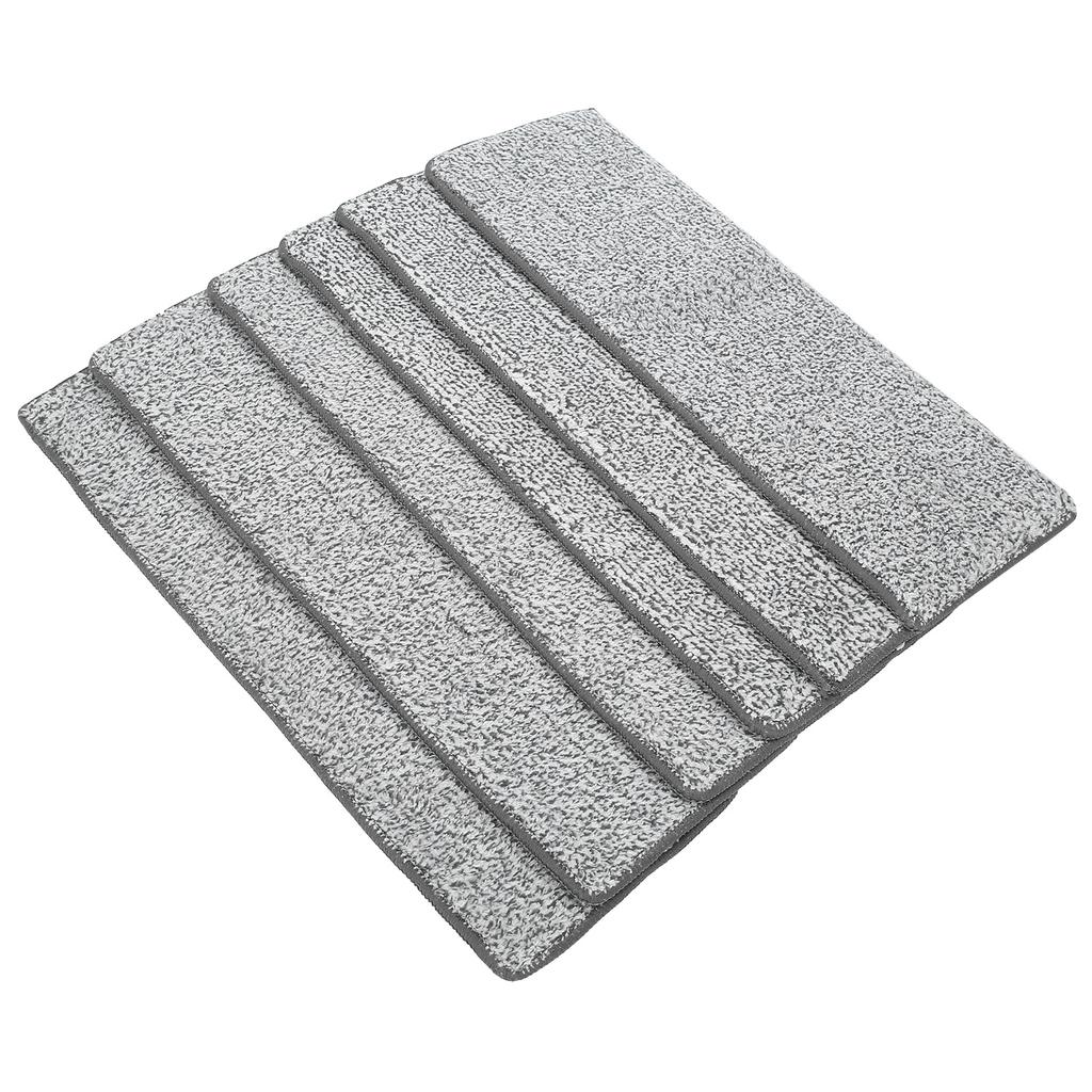 6Pcs Mop Cloth Replacement Machine Washable Mop Head Pad for Home Floor Cleaning 33x12cm