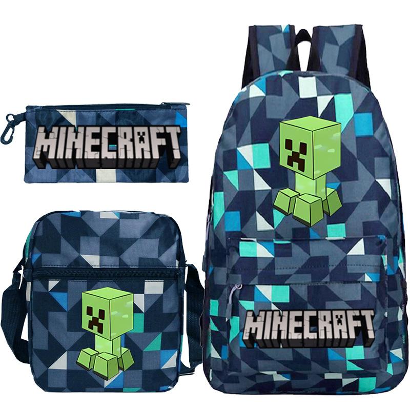 Школьная сумка для детей с принтом Minecraft, сумка через плечо, пенал для канцелярии, набор рюкзаков для студентов