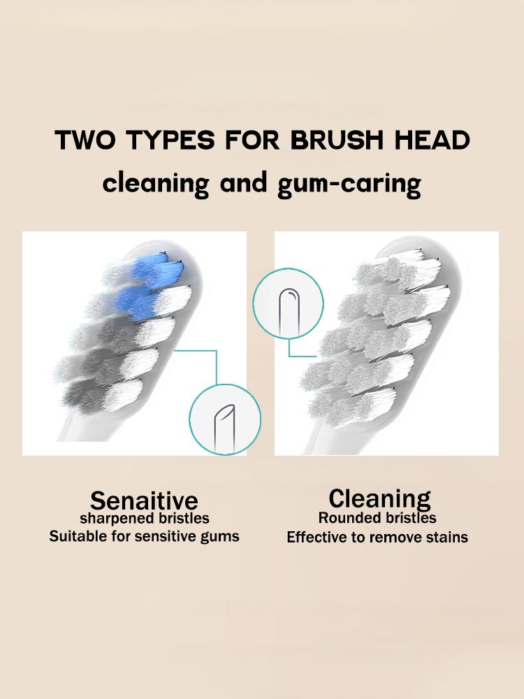 Сменные насадки для щеток для XIAOMI T200, 10 шт., белые/синие, глубокие, мягкие, насадки DuPont для чистки щетины, электрические зубные щетки