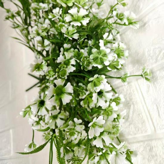 Outdoor Decorative Artificial Leaf and Flower Arrangement with 7 Branches and 21 Buds