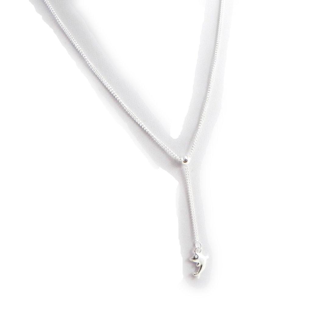 Les Trésors De Lily [F1344] - Silver 'Dolphin' Silver Necklace - 45x8 Mm
