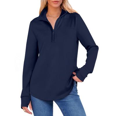 Женская модная повседневная однотонная футболка-пуловер с длинным рукавом