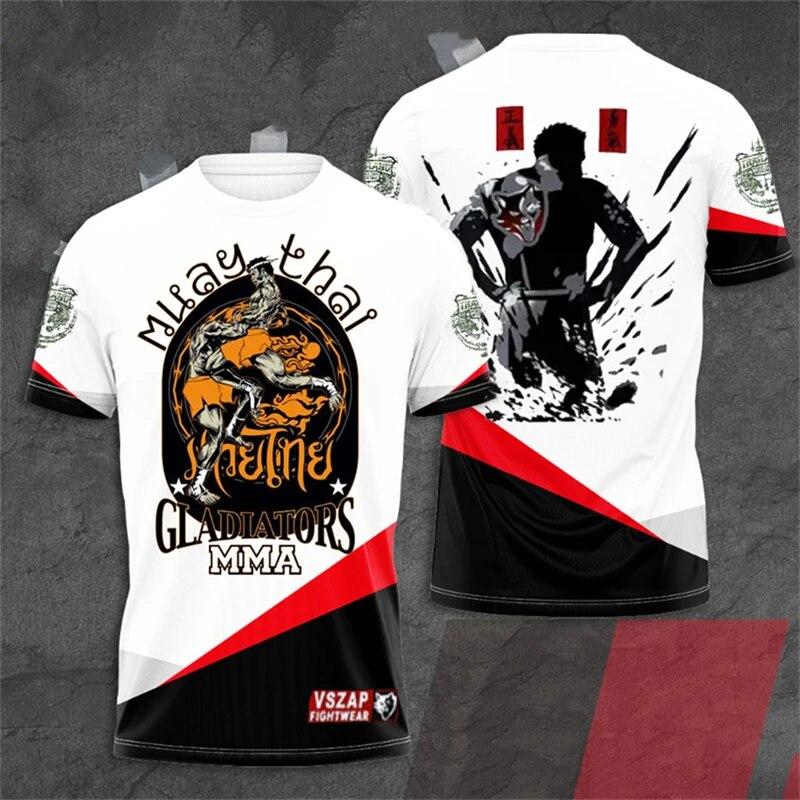 Модная мужская футболка с 3D принтом Муай Тай, унисекс, топы с короткими рукавами, Лидер продаж, классическая футболка с узором в борьбе