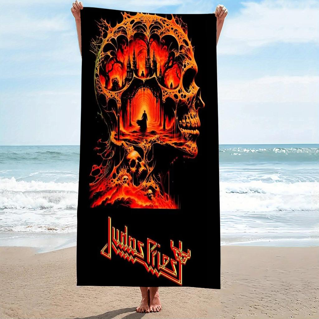 1pc J-Judas Priest Firepower Album Beach Towel Microfiber Quick Dry Heavy Metal Bath Towel For Pool Beach Travel Rock Metal Fans
