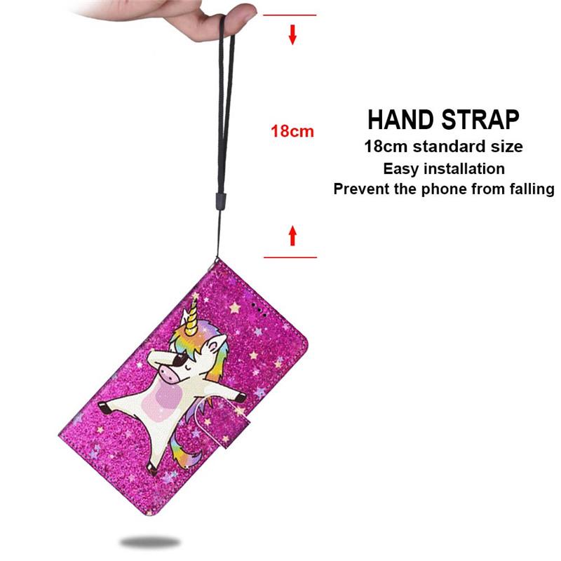 Модный расписной узорный чехол-книжка с ремешком для iPhone Samsung Huawei Honor Xiaomi Redmi OPPO Realme Moto Asus