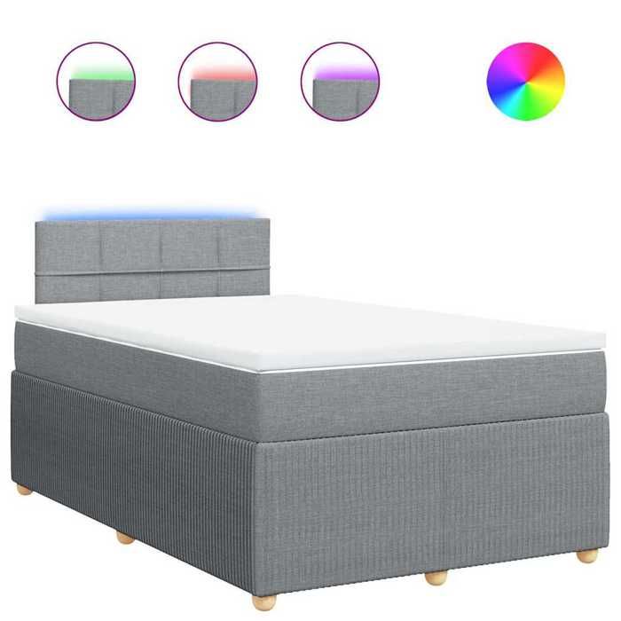 Maison Exclusive - Sommier à lattes de lit et matelas gris clair 120x190 cm tissu