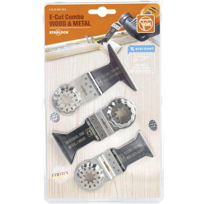 Lames de scie - Combo Starlock E-Cut - Bois et métal - 3 pièces - Fein