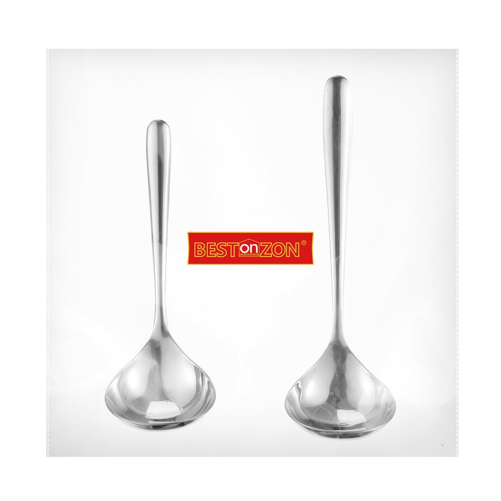 2 Pcs Korean Spoons Salad Stainless Steel Ladle Kitchen Scoops No-rust Soup Cooking Kitchenware
