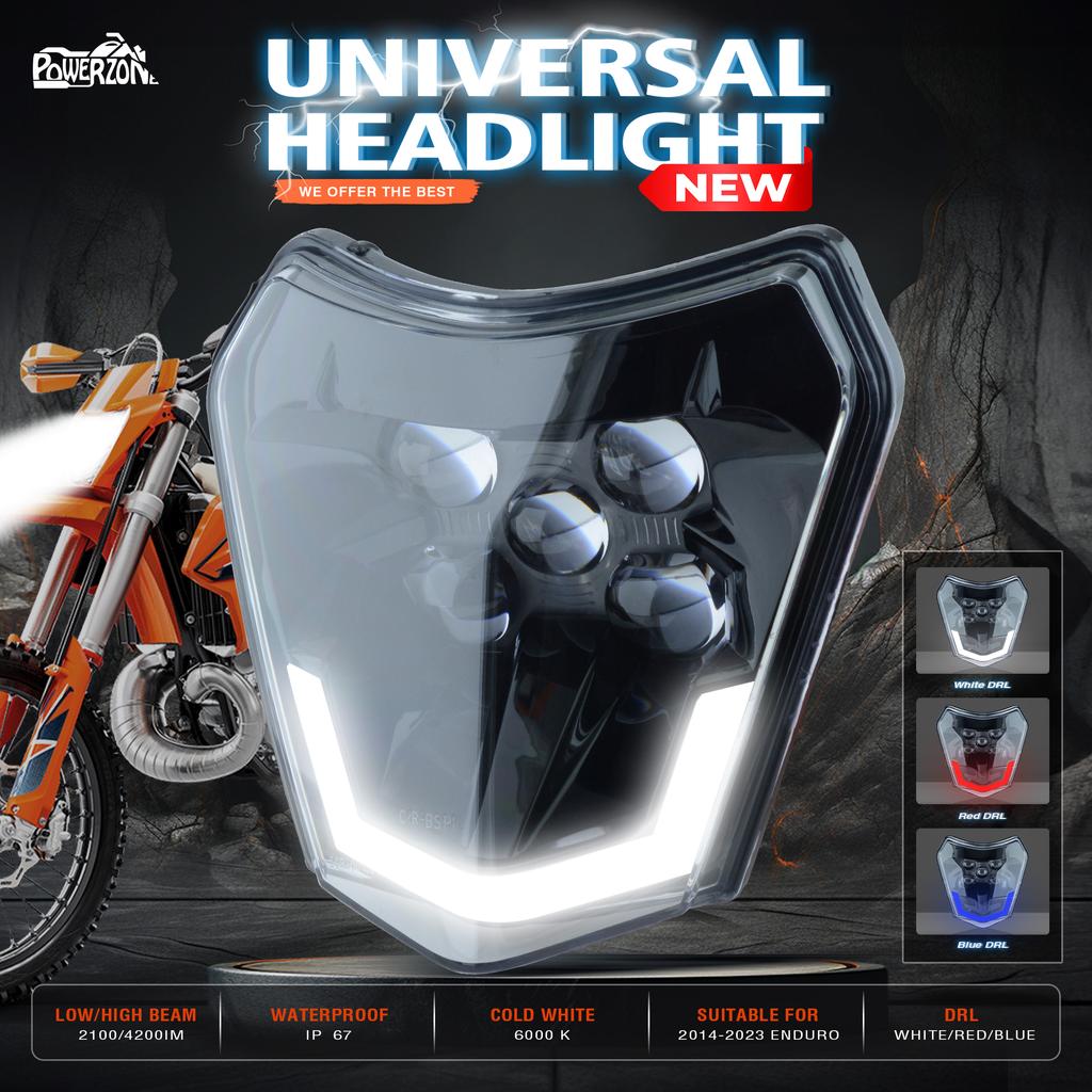 Powerzone Для KTM EXC XCW SX MX Мотоцикла Питбайка Светодиодные Фары Универсальные Supermoto Enduro Фара Фара