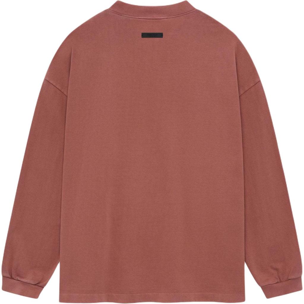 Fear of God Essentials Тяжелая футболка с длинным рукавом Малиновая Мужские топы Красная 125BT242016F