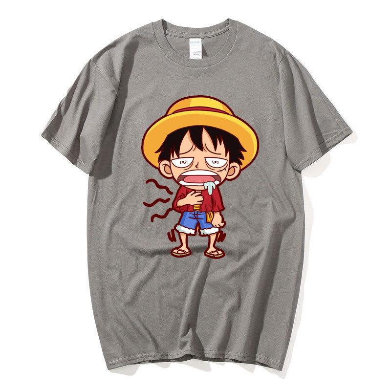 Футболка с рисунком японского аниме ONE PIECE Луффи Манга, милая забавная летняя футболка с принтом для мужчин и женщин, повседневные хлопковые футболки большого размера, уличные топы