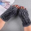 Fashion Real Rabbit Fur Gloves Women 1Pair Hand Wrist Crochet Knitted Fingerless Gilrs Gloves Good Elastic Winter Glove Warmer