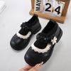 Girls Princess Leather Shoes Spring Autumn Floral Ballet Flats Soft Sole Fashionable Toddler Shoes
