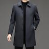 Autumn and Winter New Style Lapel Double-sided Cashmere Coat Men's Medium-length Woolen Woolen Coat Middle-aged Dad Casual Top