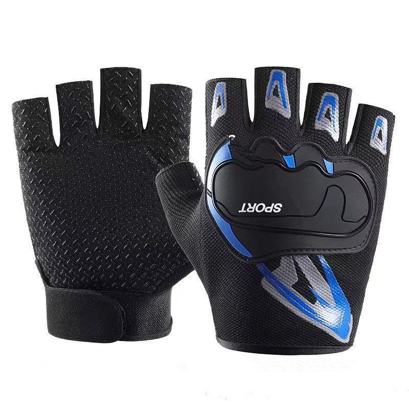 Велоперчатки с полупальцами мужские весенне-летние тонкие дышащие нескользящие и противоударные мотоциклетные перчатки для вождения с открытыми пальцами и полными пальцами