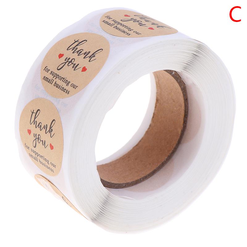 500 этикеток/рулон Круглая натуральная крафт-бумага Спасибо Наклейка Печать Этикетки Наклейка