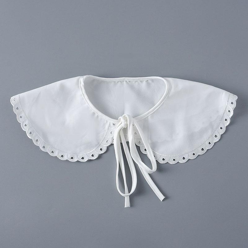Fashion Scarf Fake Collar Shirt Women Detachable Collar Lace Neckline Women False Collar Tie White Faux Col Clothes Accessories