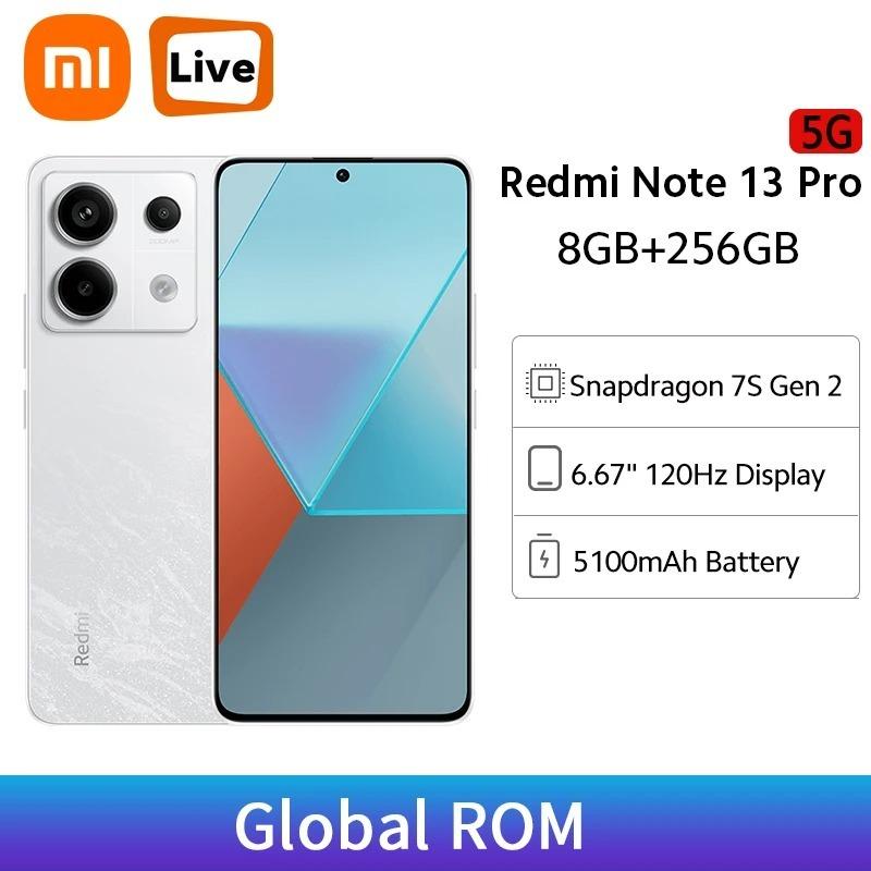 Xiaomi Мобильный телефон Redmi Note 13 Pro 5G Глобальная версия 6,67" дисплей 120 Гц 200 МП тройная камера аккумулятор 5100 мАч быстрая зарядка 67 Вт