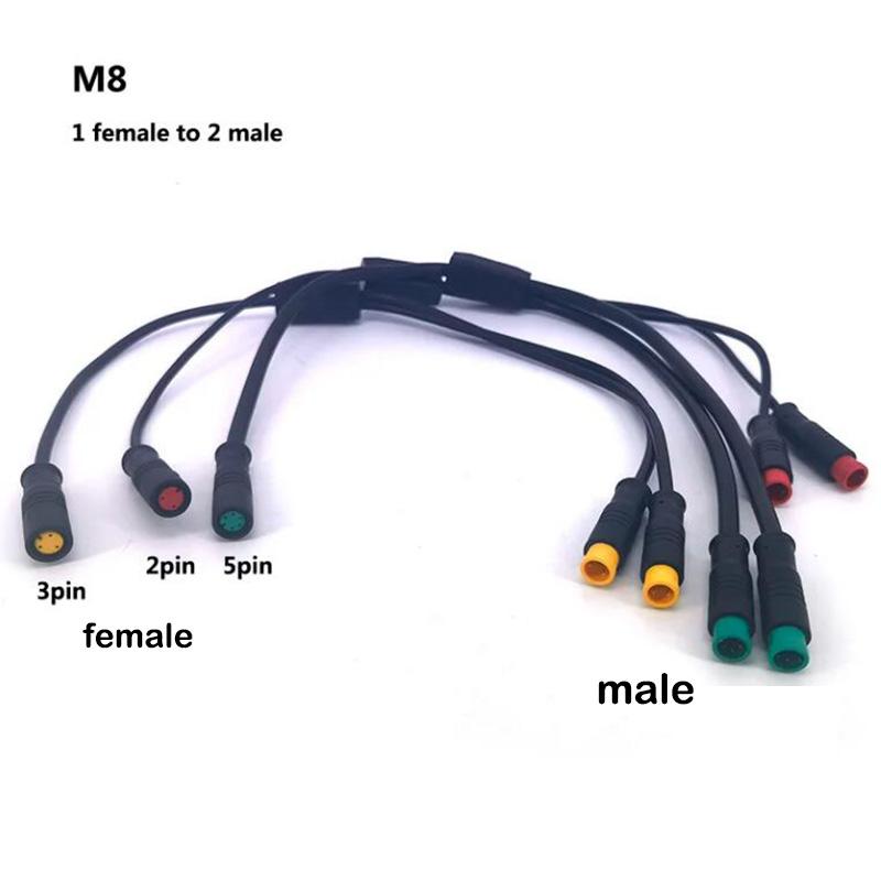 M8 DC разветвитель Julet водонепроницаемый 1 гнездо на 2 штекера 2pin 3pin 5pin датчик Ebike соединительный кабель электрический велосипед стыковой штекер